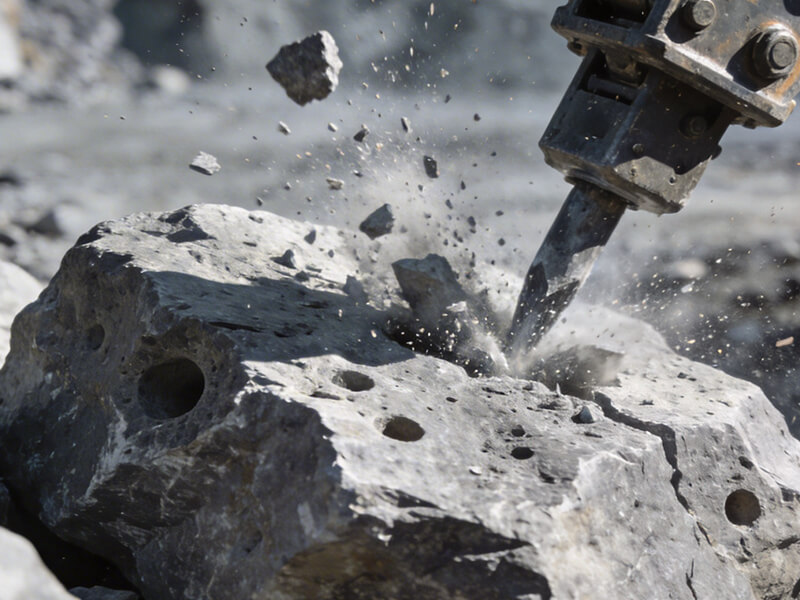 安山岩破碎难点